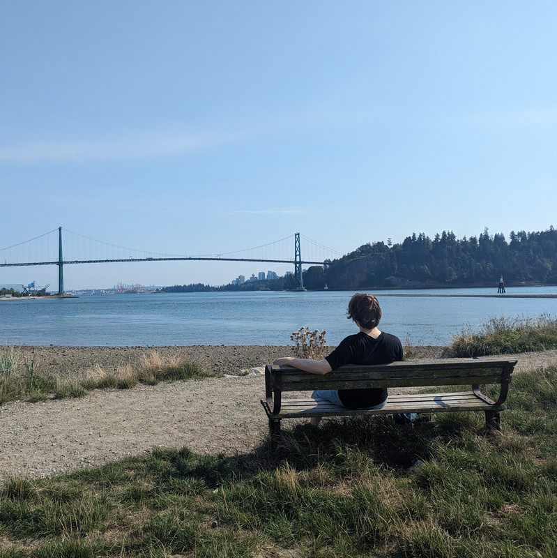 photo of myself from behind overlooking Burrard Inlet